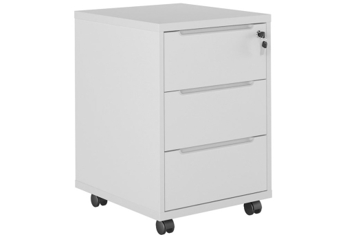 Тумба подкатная с 3 ящиками Алмонд, цвет белый