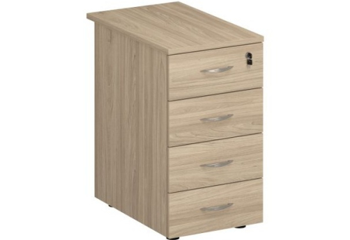 Тумба приставная 4 ящика с замком Тарли, цвет вяз светлый