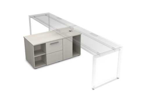 Тумба двухсторонняя с отсеком Платинум Персонал, цвет слоновая кость