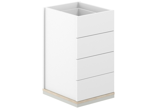 Тумба приставная 4 ящика метабокс с замком Фламинго, цвет белый + акация