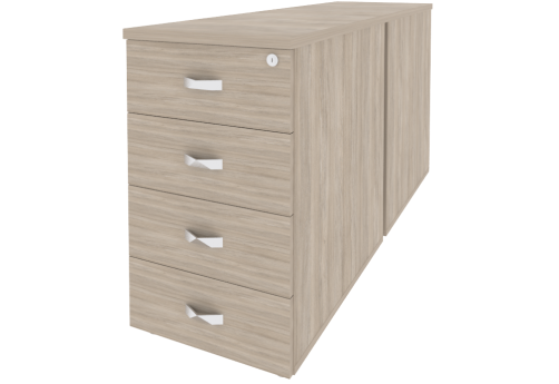 Тумба двойная приставная/опорная, цвет дуб аттик