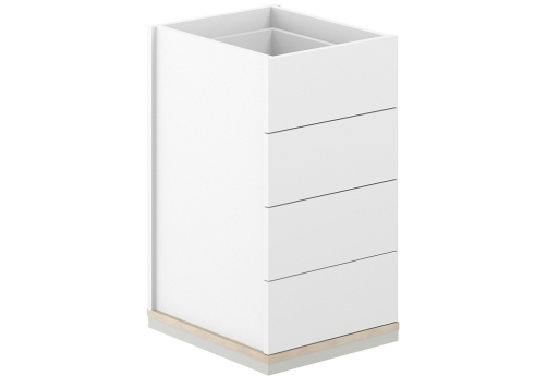 Тумба приставная 4 ящика с замком Фламинго, цвет белый + акация