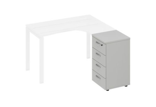 Тумба приставная (4 ящика) Мира Нумо, цвет серый