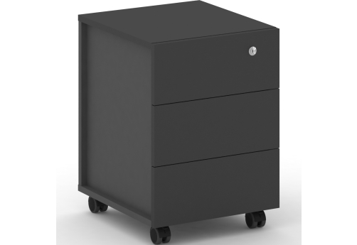 Тумба мобильная Квентин, цвет базальт + черный