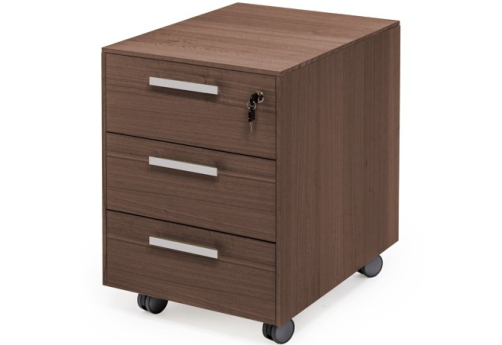 Тумба 3 ящика, цвет эвкалипт темный + хром