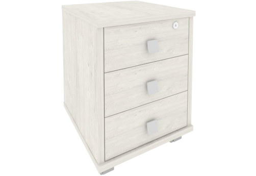 Тумба подкатная 3 ящика с замком, цвет дуб наварра