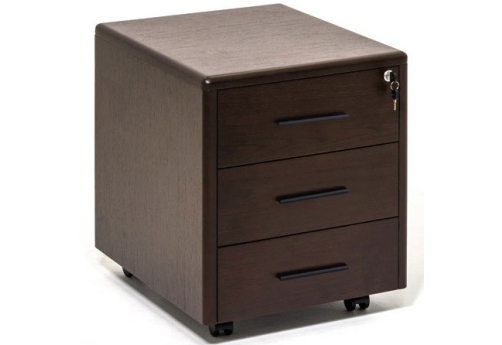 Тумба подкатная (3 ящика) Лестер, цвет орех