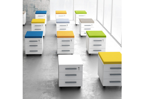 Тумба подкатная Платинум Персонал, цвет белый премиум