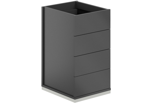 Тумба приставная 4 ящика метабокс с замком Фламинго, цвет антрацит