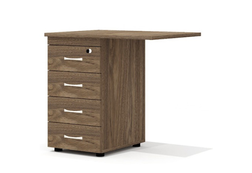 Тумба приставная (4 ящика с замком) Колибри, цвет палдао