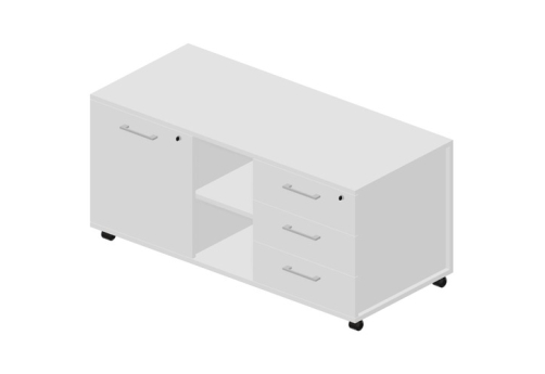 Тумба сервисная правая Киви, цвет белый