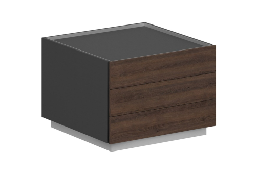 Тумба опорная 2, цвет оникс серый + дуб темный