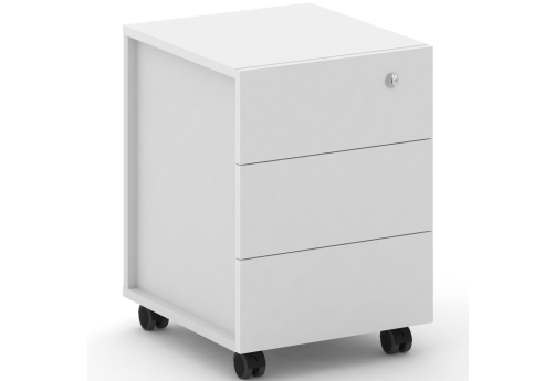 Тумба мобильная Квентин, цвет белый + белый бриллиант