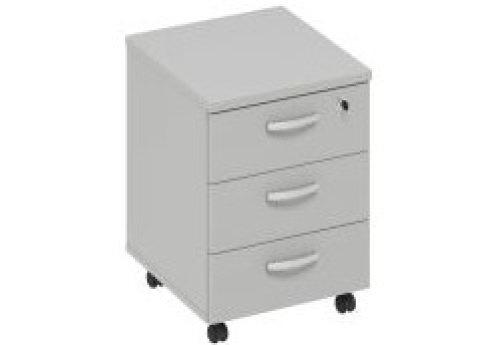 Тумба подкатная (3 ящика) Мира Нумо, цвет серый