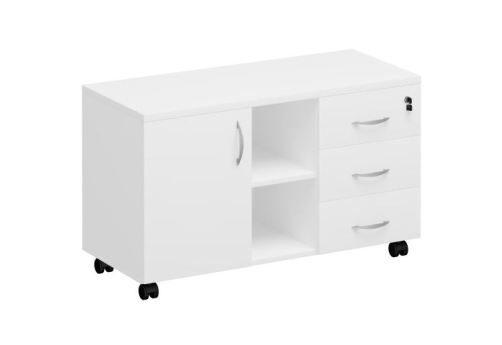 Тумба сервисная с ящиками Прайм, цвет белый