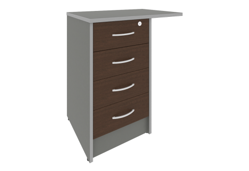 Тумба приставная, цвет венге + металлик