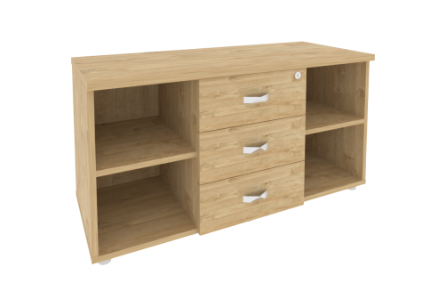 Тумба сервисная с ящиками, цвет тиквуд светлый