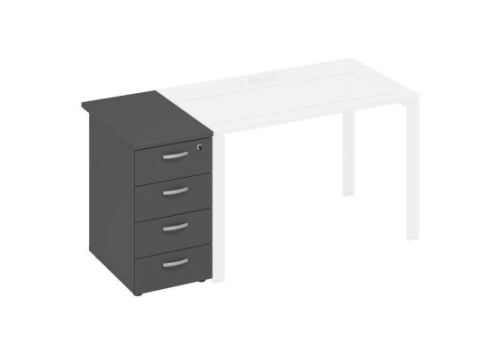 Тумба приставная (4 ящика) Мира Нумо, цвет антрацит премиум