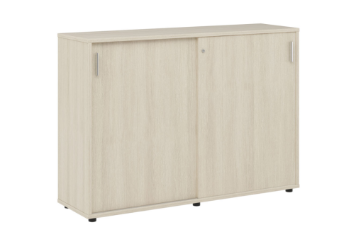 Тумба с раздвижными фасадами, цвет дуб светлый