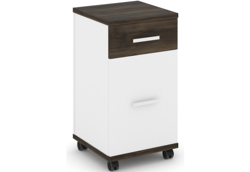 Тумба мобильная 1 ящик + 1 распашной фасад Динен, цвет дуб мали-белый