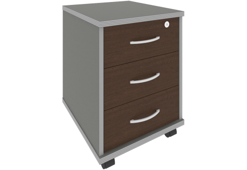 Тумба подкатная, венге + металлик