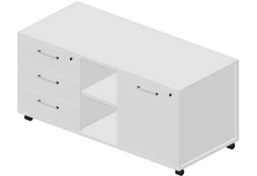 Тумба сервисная усиленная левая Кристо Директ, цвет белый