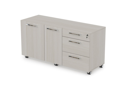Тумба сервисная мобильная с ящиками Кенвуд Конференц, цвет слоновая кость