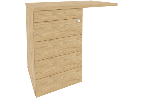 Тумба приставная универсальная левая (TIP-ON), цвет тиквуд светлый