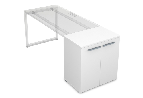 Тумба распашная Платинум Персонал, цвет белый премиум
