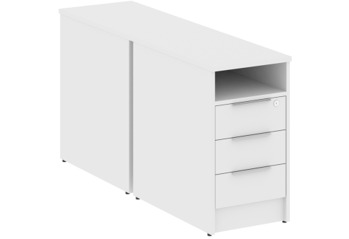 Тумба приставная/опорная двойная, цвет белый