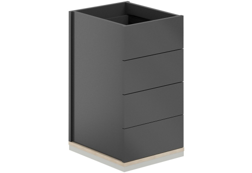 Тумба приставная 4 ящика метабокс с замком Фламинго, цвет антрацит + акация