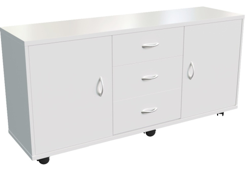 Приставка подкатная 3 ящика, цвет белый