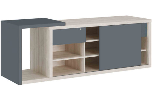 Греденция левая Петра, цвет светлый дуб + антрацит