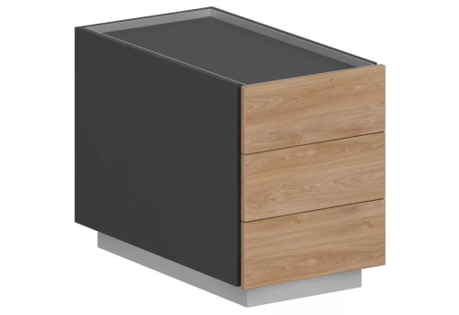 Тумба опорная 1, цвет оникс серый + гикори