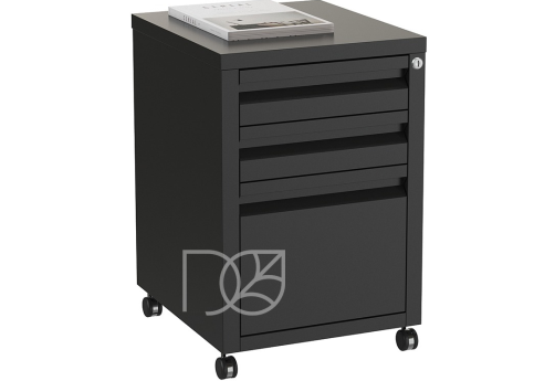 Тумба мобильная, цвет черный