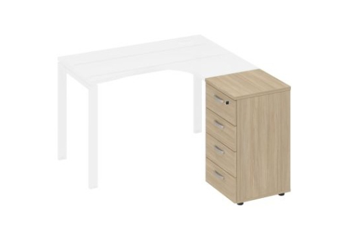 Тумба приставная (4 ящика) Мира Нумо, цвет дуб скандинавский