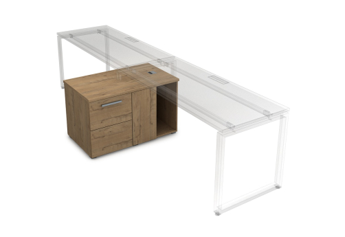 Тумба двухсторонняя Платинум Персонал, цвет тиковое дерево