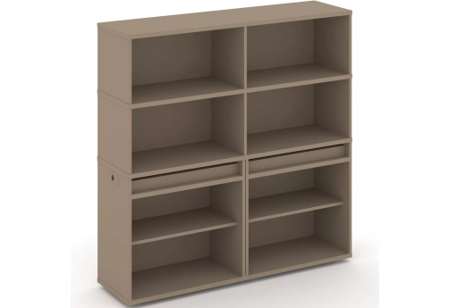 Тумба двойная с надставкой высокой (набор №1, вариант 1), цвет латте