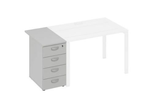 Тумба приставная (4 ящика) Мира Нумо, цвет серый