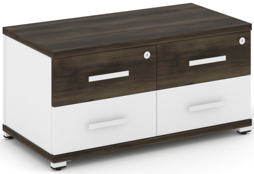 Тумба приставная широкая 4 ящика Динен, цвет дуб мали-белый