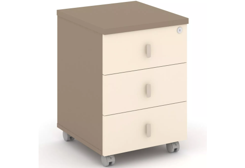 Тумба мобильная, цвет латте + сатин