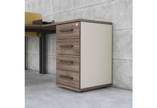 Тумба приставная без топа 4 ящика Лиани, цвет шамони темный