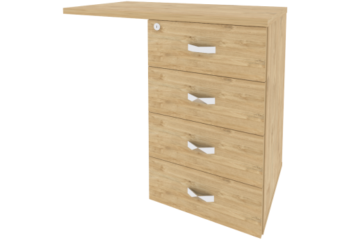 Тумба приставная универсальная правая, цвет тиквуд светлый