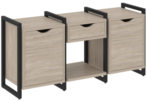 Тумба наборная вариант 7 Европа, цвет дуб аттик + черный