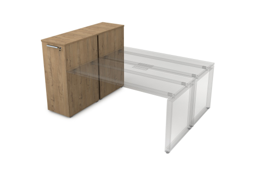 Тумба с выкатной секцией и общим топом Платинум Персонал, цвет тиковое дерево