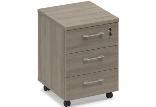 Тумба подкатная 3 ящика с замком Види Вуд, цвет мокко + вяз