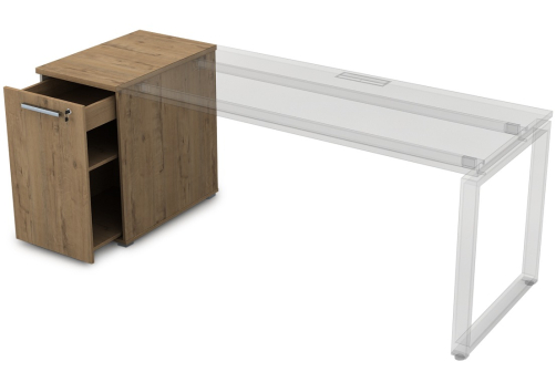 Тумба с выкатной секцией Платинум Персонал, цвет тиковое дерево