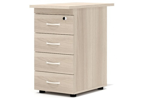 Тумба приставная (4 ящика с замком) Колибри, цвет ясень шимо