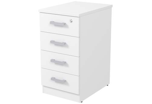 Тумба приставная с замком Сандора, цвет белый