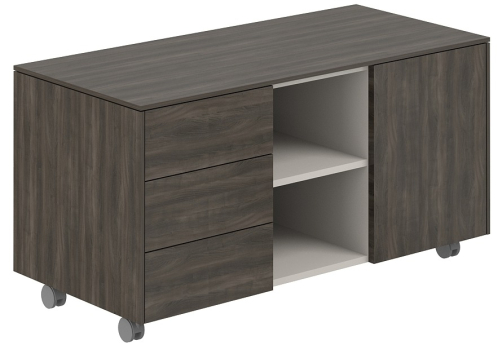 Тумба мобильная 3-х секционная Дания, цвет брэнсон трюфель